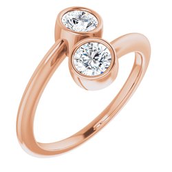 Two-Stone Bezel Set Engagement Ring
